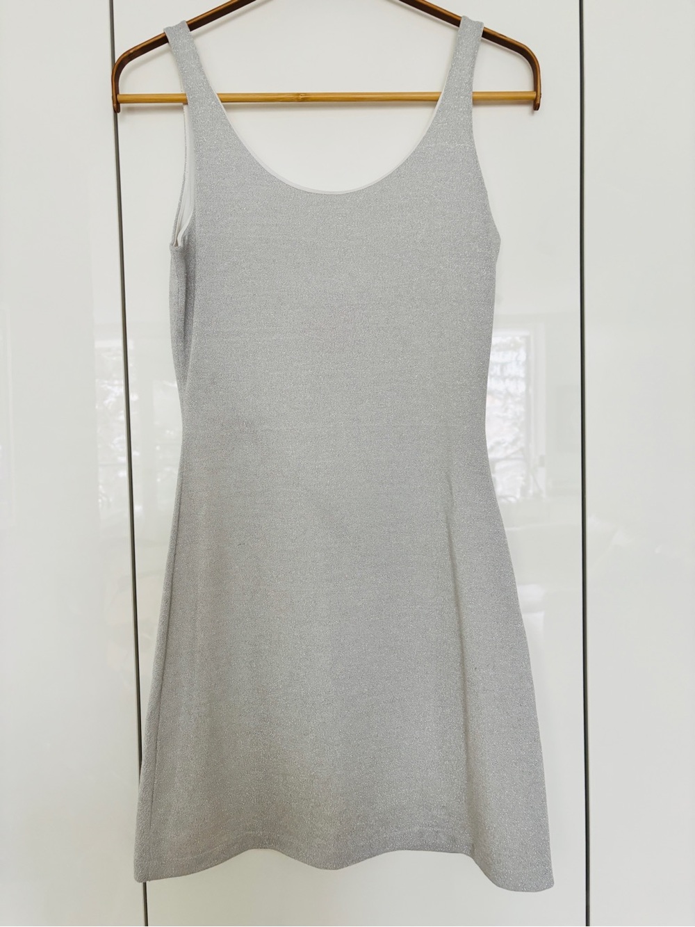 Silver Sparkle A-Line Dress - Sleeveless